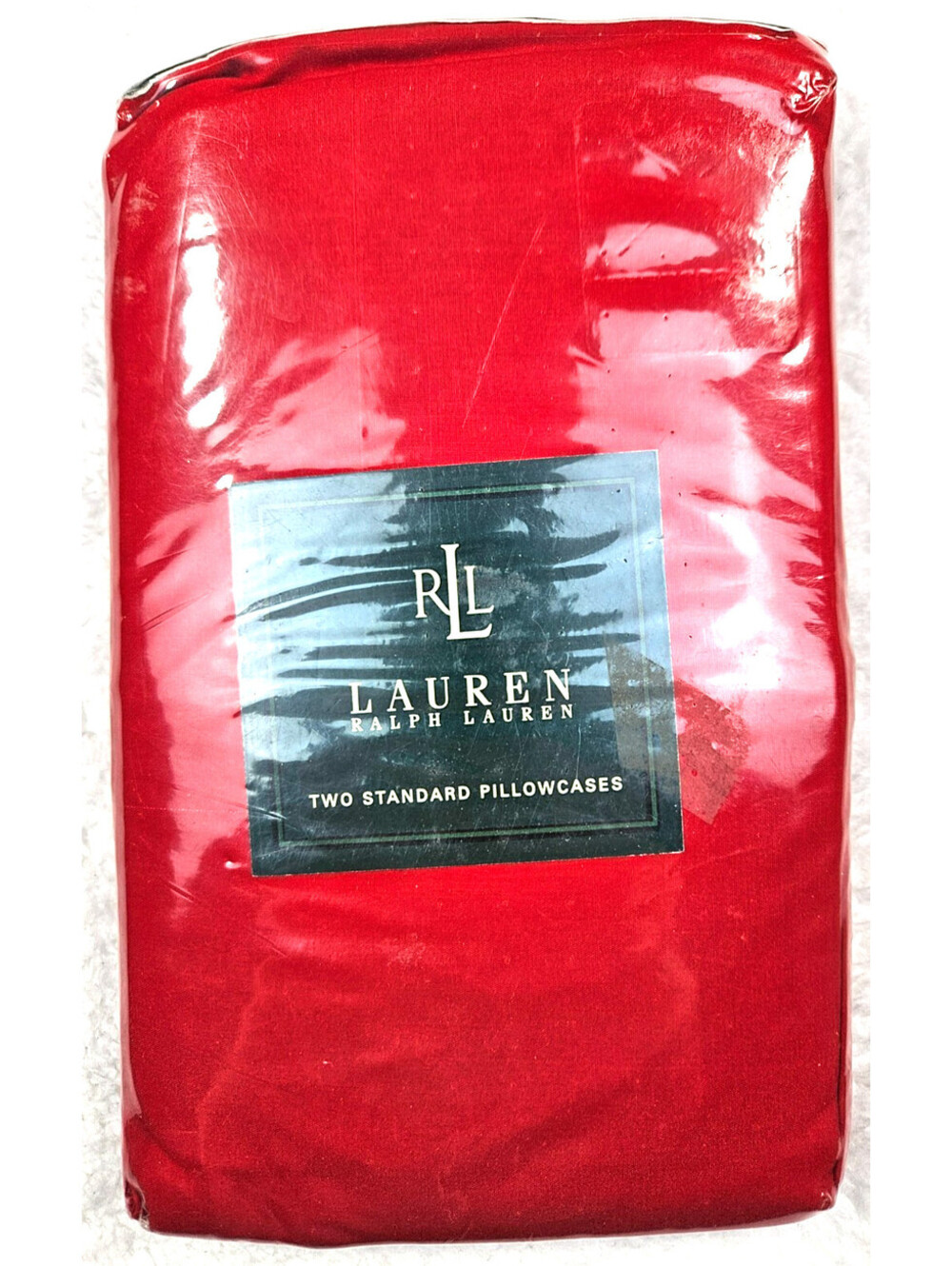 Ralph Lauren Vintage Two Red Standard Pillow Cases Classic Green Label